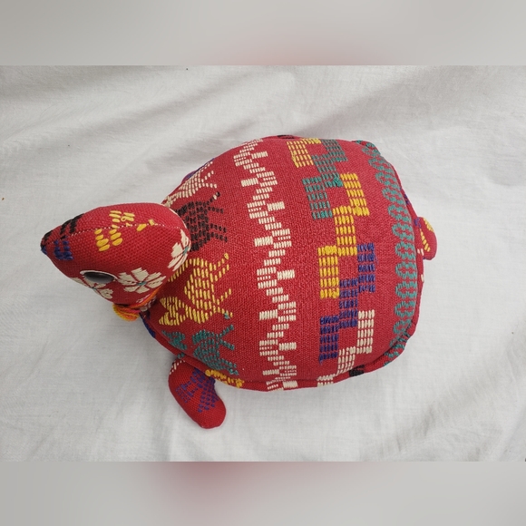 Vintage Campaya Artisan Fabric Stuffed Turtle 9 x 5.5 Inches and Keychain - Picture 6 of 6